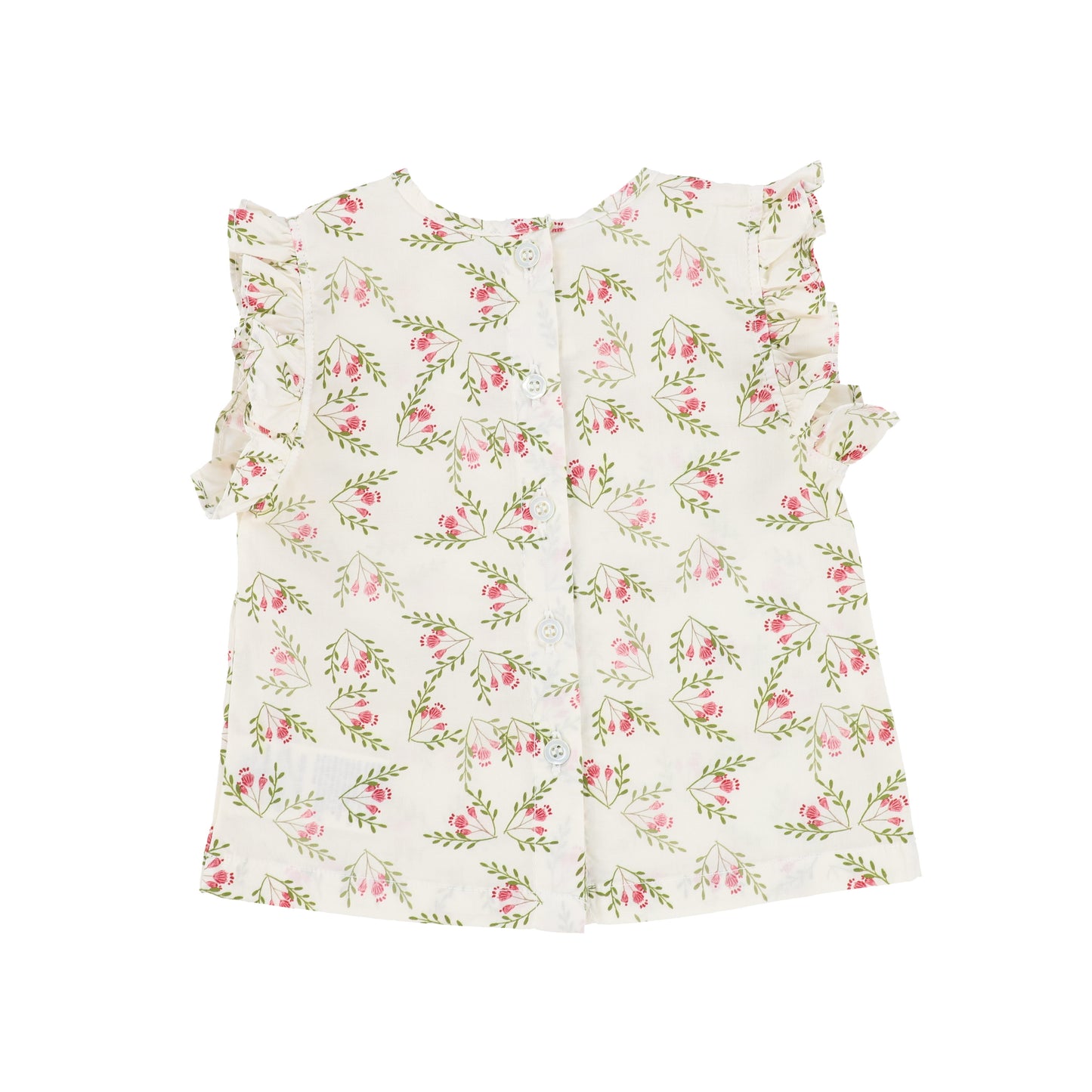 Babe And Tess Vintage Pink Floral Print Ruffle Top [Final Sale]