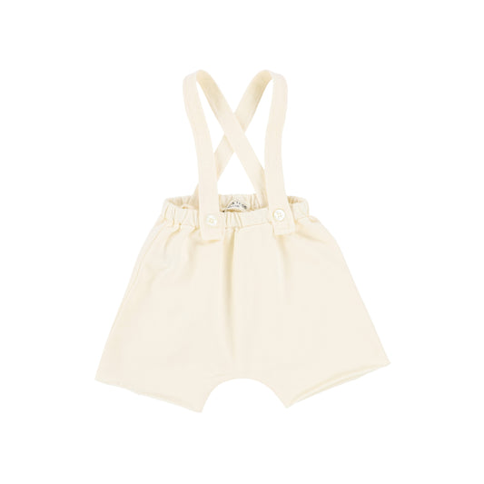 Babe And Tess Cream Raw Edge Overalls [Final Sale]