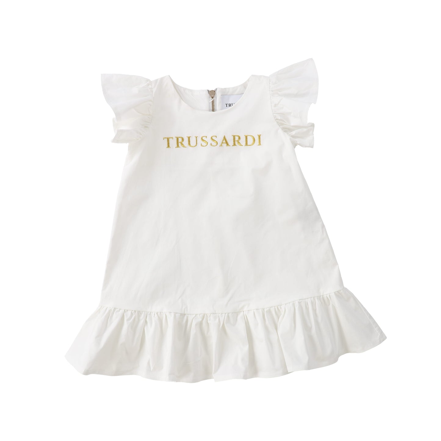 TRUSSARDI WHITE RUFFLE DRESS [Final Sale]