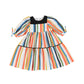 THE MIDDLE DAUGHTER MULTICOLOR STRIPED BLACK TRIM TIERED DRESS [Final Sale]