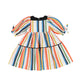 THE MIDDLE DAUGHTER MULTICOLOR STRIPED BLACK TRIM TIERED DRESS [Final Sale]