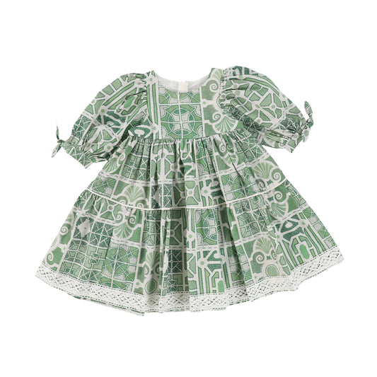 THE MIDDLE DAUGHTER FOREST GREEN PAISLEY PRINT TIERED DRESS [Final Sale]