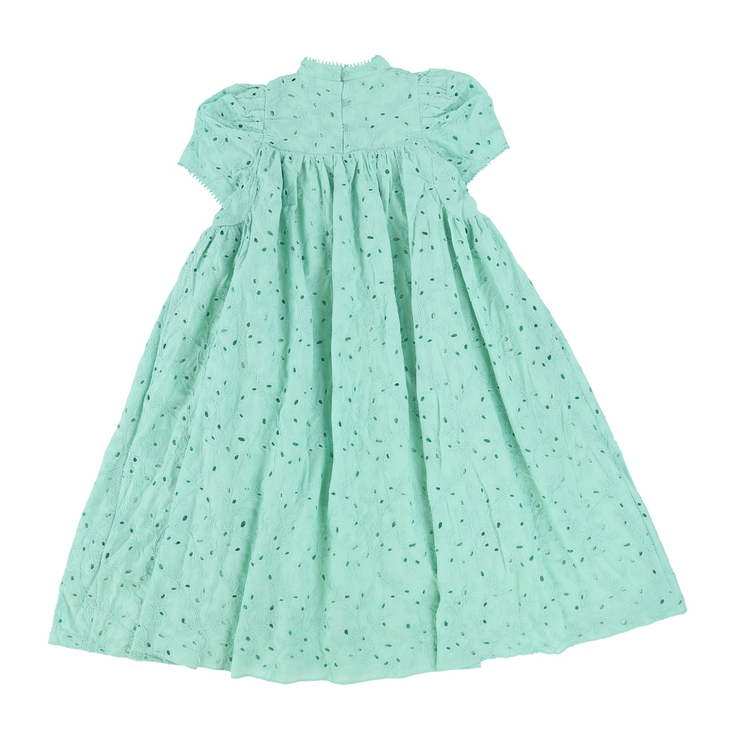 Tia Cibani Mint Eyelet Lace Puff Sleeve Maxi Dress [Final Sale]
