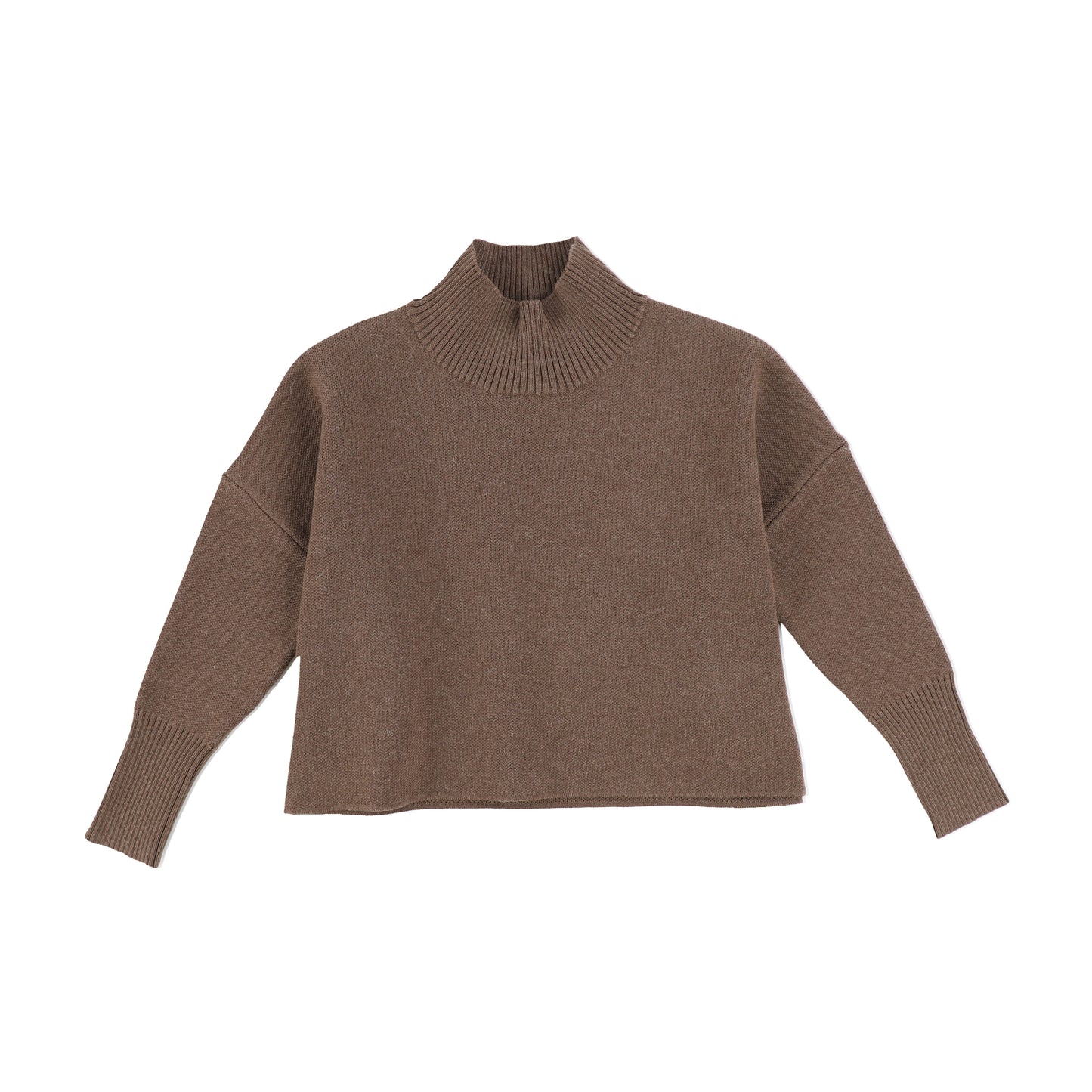 Bamboo Original Walnut Knit Cropped Turtleneck Sweater [Final Sale]