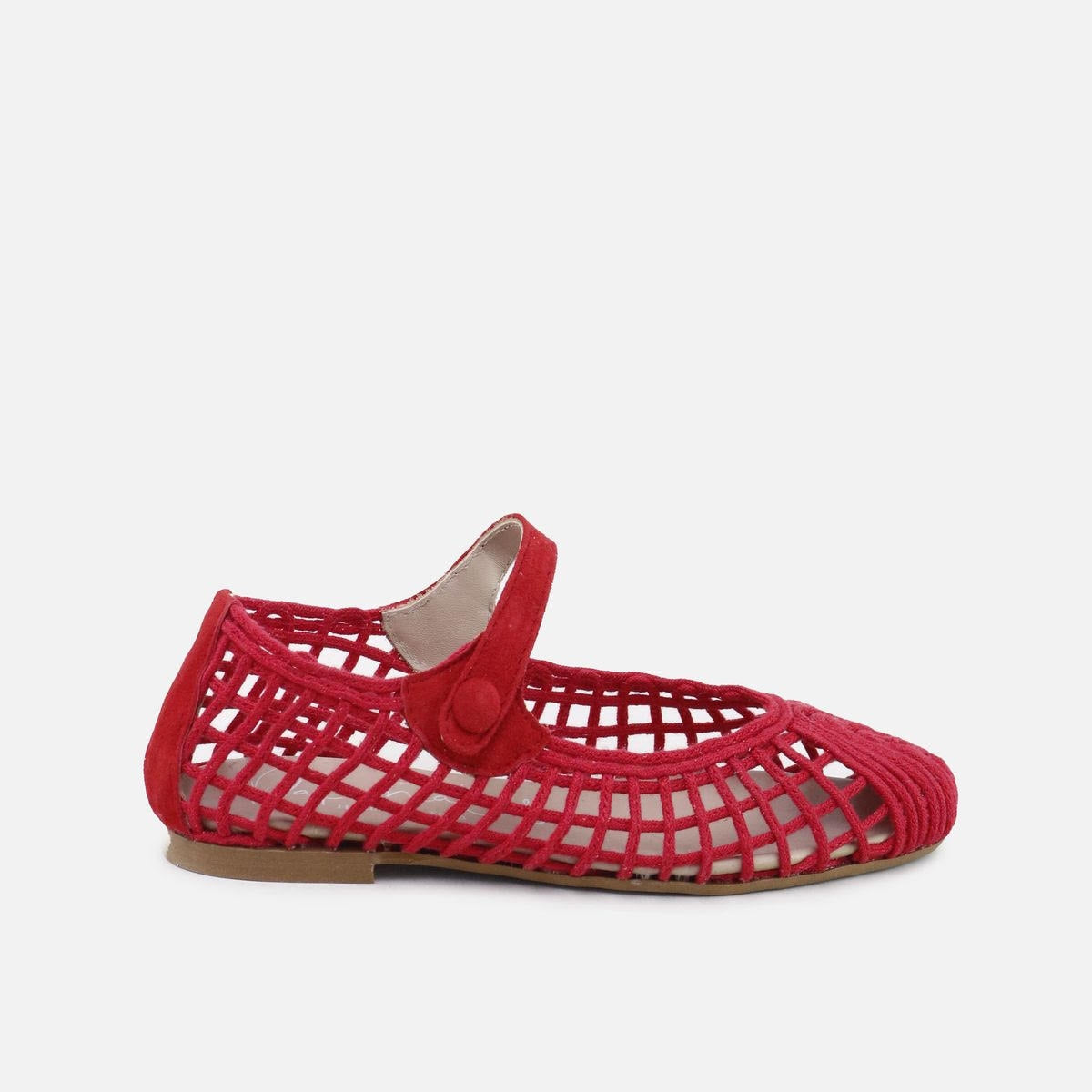 PAPANATAS RED BASKET WOVEN POINTED MARY JANE [Final Sale]