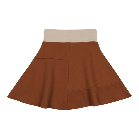 Urbani Nutmeg Contrast Flare Sweat Skirt [Final Sale]