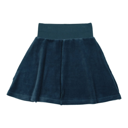 Urbani Indigo Velour Flare Skirt [Final Sale]