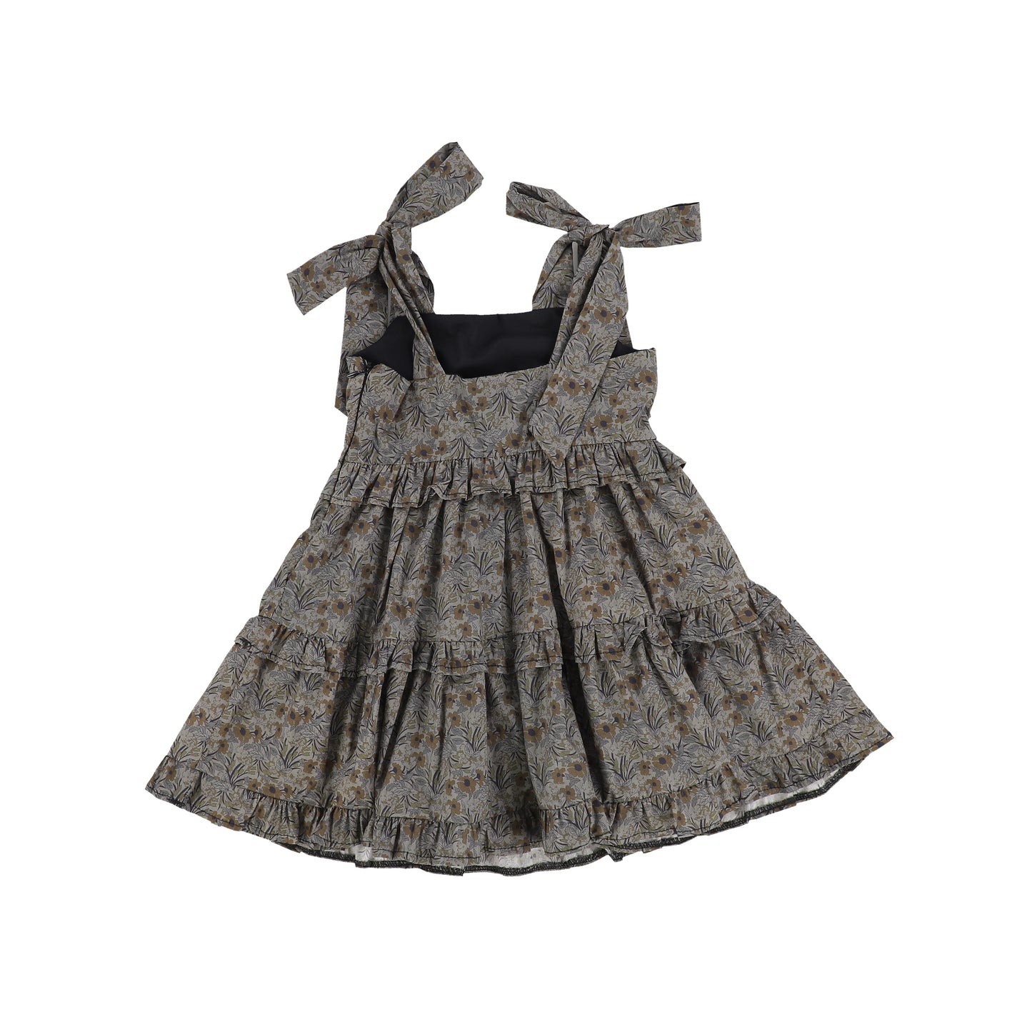 Nueces Forest Green Floral Ruffle Tiered Jumper [Final Sale]