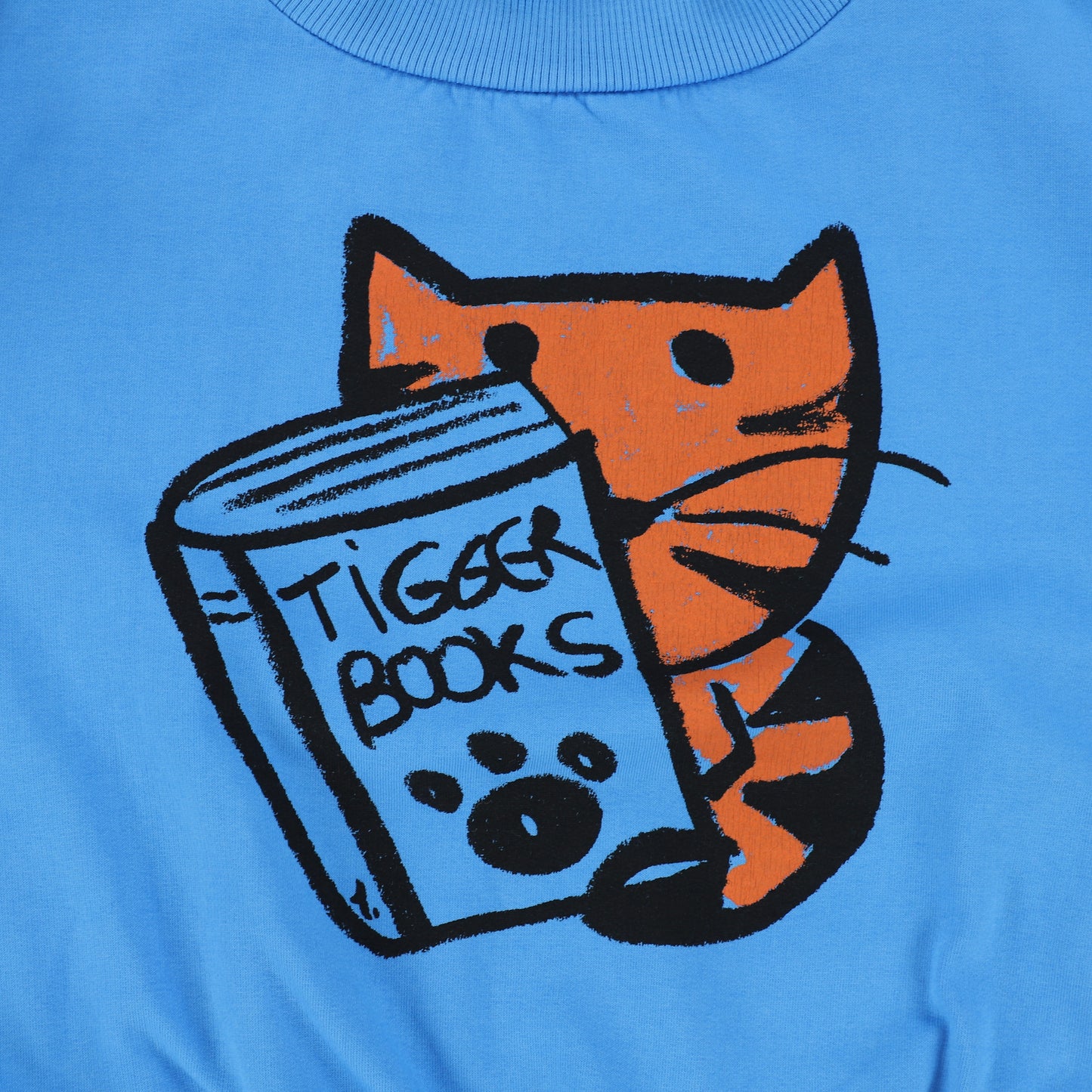 Weekend House Electric Blue Tiger Book Print Sweatshirt [Final Sale]